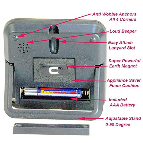 Elegant Digital Kitchen Timer Stainless Steel - Lime - Strong Magnetic Back - Kickstand - Loud Alarm - Large Display - Auto Memory - Auto Shut-Off (Lime) #TOP1