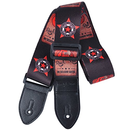 Kingpoint sangle de guitare pour guitares acoustiques et électriques, effet peint coloré, modèles uniques. Rock n Roll - Les Beatles, Paul McCartney, John Lennon, RIngo Starr, George Harrison Kingpoint sangle de guitare pour guitares acoustiques et électriques, effet peint coloré, modèles uniques. Rock n Roll – Image 4