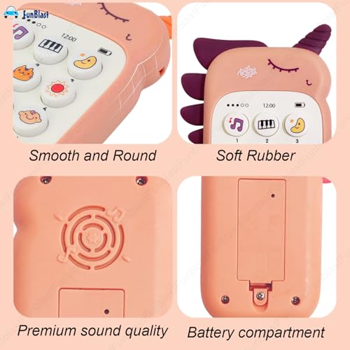 Image of FunBlast Cartoon Musical Mobile Phone for Kids, Mobile with Light & Sound Toys for Babies | Educational Toys for Kids 3+ Years /Boys /Girls-1 Unit (Blue2)