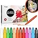 Y.F.M 12 Colores Pinturas Faciales y Corporales, Lapices Faciales - Kit de Decoración de Halloween, Maquillaje Navidad y Fiestas - No Tóxico, Adecuado para Embarazadas y Niños