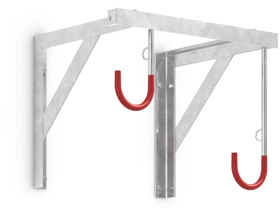 Fahrradparker 3872 zur Wandmontage | Fahrrad Hängeparksystem für 2 Fahrräder | Stahl verzinkt & kunststoffummantelte Aufhänge-Haken | Dreifke®