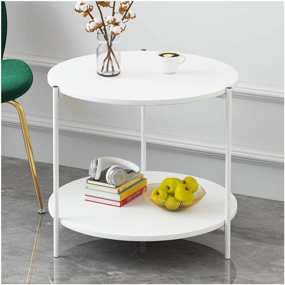 Mesa De Centro Sofá Gabinete Lateral Dormitorio Mesa Pequeña Mesita De Noche Balcón Simple Pequeño Apartamento Mesa Auxiliar Creativa XINYALAMP (Color: Blanco, Tamaño: A)