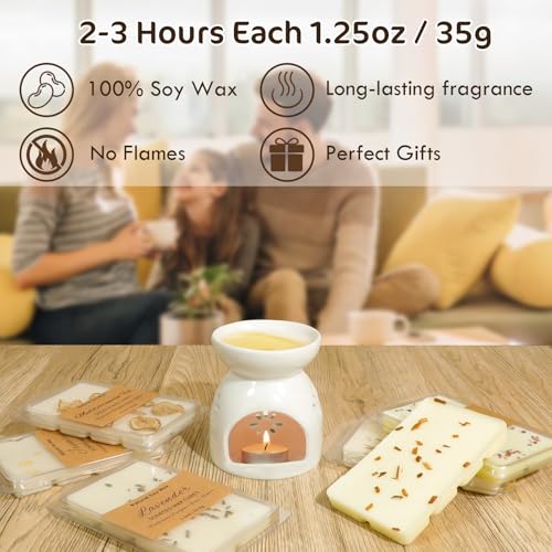 Image of SCENTORINI Wax Melts, 6 Pack Summer Scented Wax Cubes for Wax Warmer | Soy Wax Melts Tarts with Natural Dried Flower & Highly Scented Essential Oil, Candle Wax Gift Set for Home Fragrance