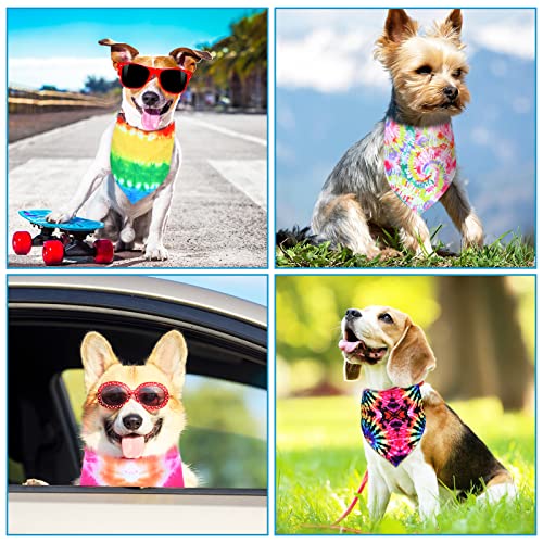 20 Pcs Tie Dye Dog Bandanas Rainbow Cat Washable Triangle Bibs Dog Scarf Dog Kerchief Puppy Neckerchief For Small Medium Large Dogs Cats Girl Boy Costume Accessories Party, 25.2 X 16.93 X 16.93 Inch #TOP4