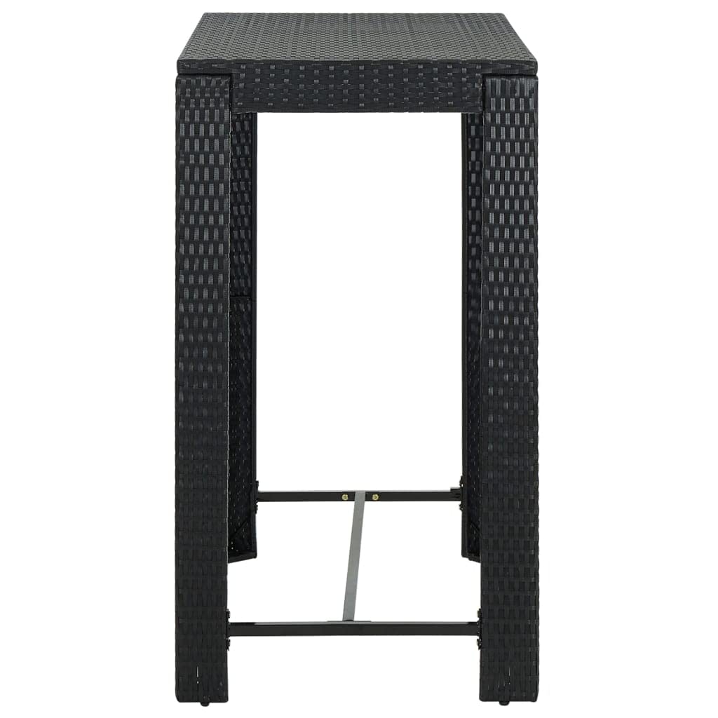 vidaXL Table de Bar de Jardin Noir 100x60,5x110,5 cm Résine tressée