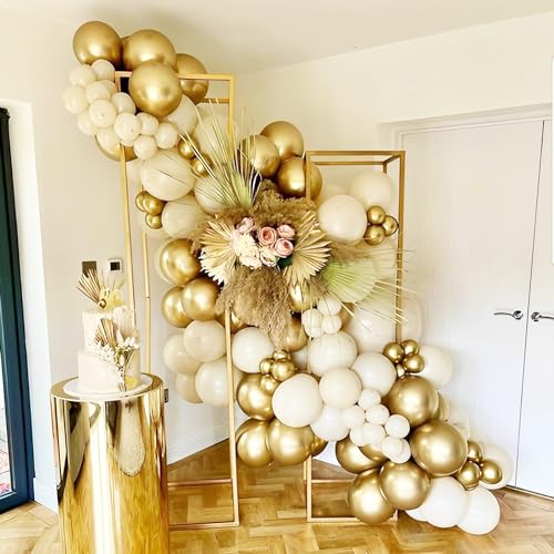 Image of Voircoloria 90pack Metallic Gold Balloons Different Size 18 /12 /10 /5 Inch Chrome Gold Balloon Garland Arch Kit for Wedding, New Year, Birthday, Graduation, Bridal Shower, Baby Shower Decorations