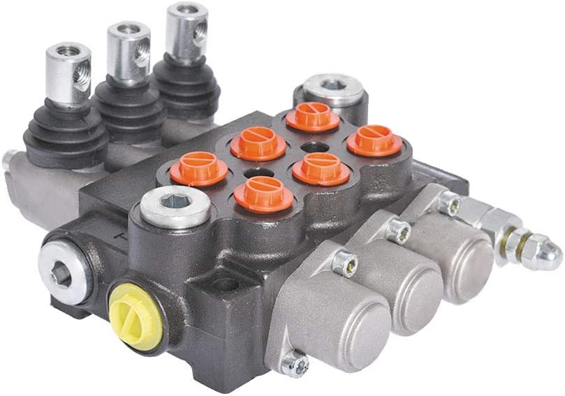 findmall 3 Spool 13GPM 3600PSI Hydraulic Directional Control Valve, SAE Ports Double Acting Valve for Small Tractors, Tractors, Loaders, Log Splitter