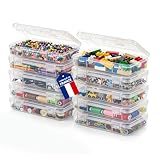 Iris Ohyama, Petite Boite de Rangement avec Couvercle Rabattable, Plastique, 0.8L, Set de 10, Transparent, Empilable, Fermeture à Clip, Pour Puzzle, Lego, Vis, Crayon de Couleurs, Sans BPA, MCC M