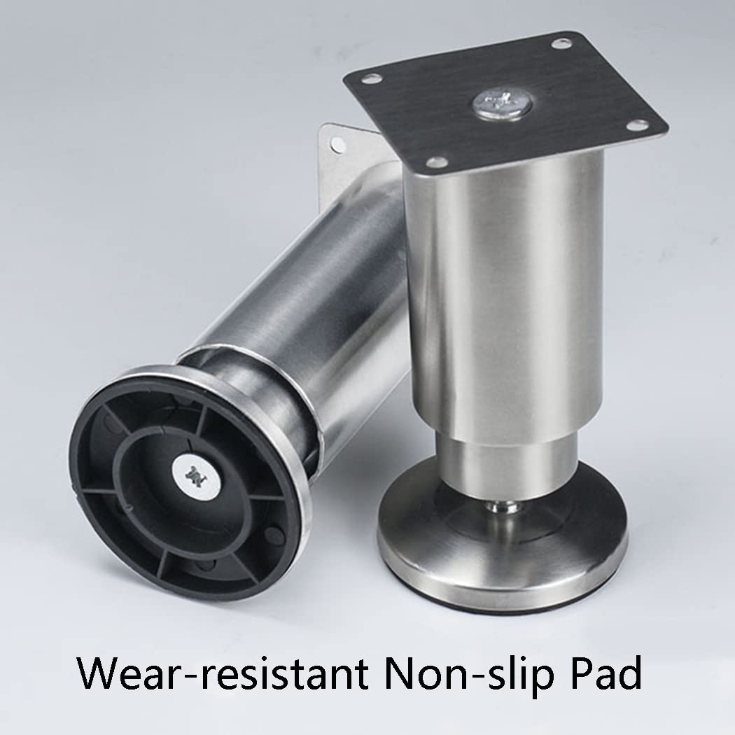 Zestaw 4 regulowanych nóżek meblowych ze stali nierdzewnej 30 cm (11,8"), idealne do sof, stołu, biurka, szafki i łóżka. Metalowe nóżki wsporcze z wykończeniem PLA