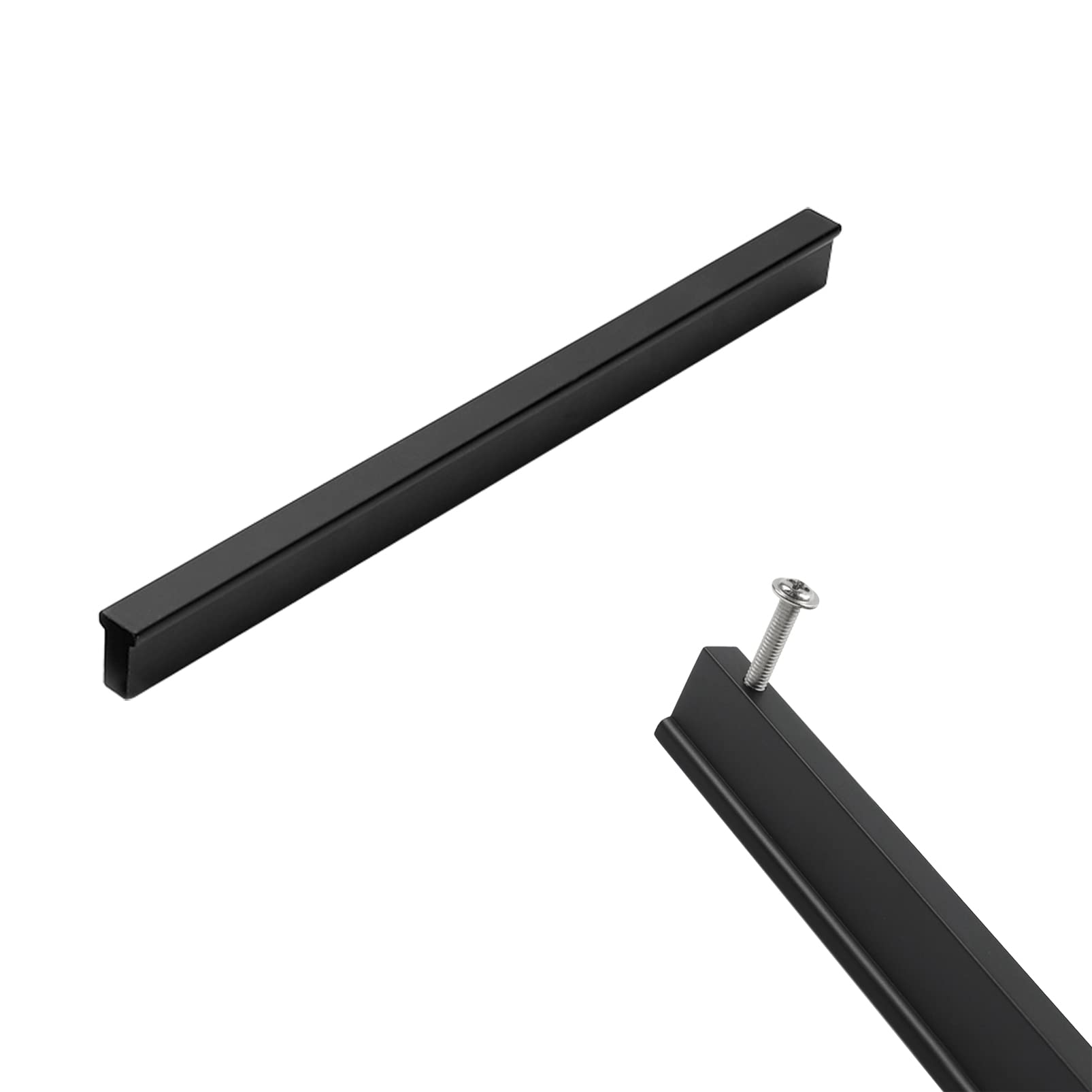 Poignées d'armoire lot de 2 porte noire en alliage d'aluminium 202 mm