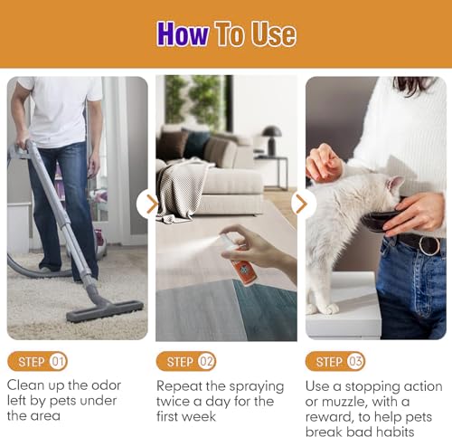 Pizulkao Cat Deterrent Spray, Cat Repellent Spray Indoor, Cat Urination Deterrent Keep Cats Away, Cat Scratch Deterrent Training Aid For Furniture thumb #4