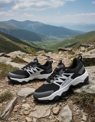 Image of Impakto Edgerunner Men's Hiking & Trekking Shoes | Lightweight & Breathable Outdoor Shoes | Anti-Skid All Terrain Grip | Cushioned Mid Sole | Trek Shoes for Mountain, Trail & Adventure