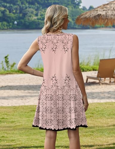 Image of Zeagoo Womens Summer Dress 2026 Sleeveless Casual A-Line Tshirt Sundresses