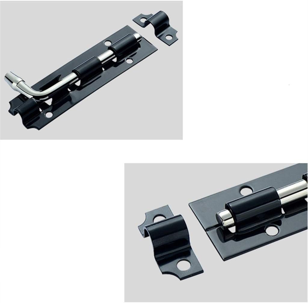 12 Pc 3/4/5 Inch Long Lacquered Door Latch Sliding Lock Barrel Bolt Latch Hardware Hasp Staple Gate Safety Lock Black (Color : 4inch) (5inch)