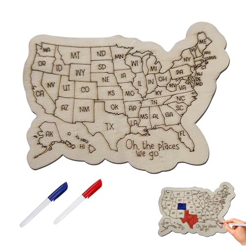 Imán decorativo mapa de EE.UU. personalizado (2 piezas)