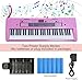 Funtaki 61 Key Electronic Keyboard Piano with Lighted Up Keys, Musical Mini Keyboard Piano with keyboard stand, Digital Portable Synthesizer Keyboards for Beginners Kids Adults (pink)