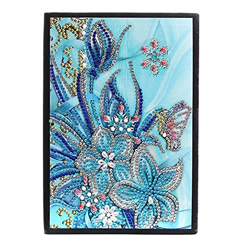 Diamond Painting Kits Cover Notebook,5D DIY Diamond Art Diary Book Journal Writing Note Planner 50 Pages A5 Faux Leather Blank Sketchbook Graffiti Drawing Book for Travel Valentine's Day Gifts