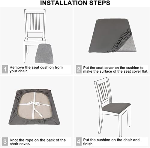 Miniatura 5 de PEKMAR Fabric Seat Cushion Cover Stretch Office Seat Covers Detachable Dining Chairs Covers Slipcover for Decor Home Hotel,Camel,one