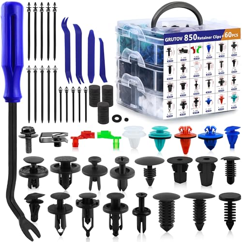 Image of Car Push Retainer Clips Plastic Rivets 910PCS Bumper Clips Door Panel Trim Clip 24 Most Popular Sizes Car Body Fasteners Kit with 15 Cable Ties Fastener Remover for GM Ford Toyota Honda Chrysler Acura