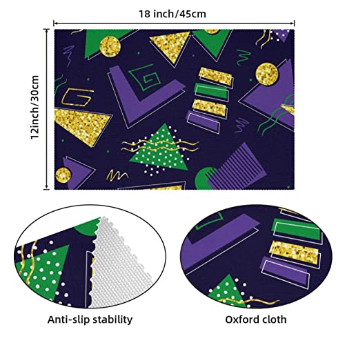 Sets de table géométriques vert et violet chic (lot de 6) anti-dérapants - 5