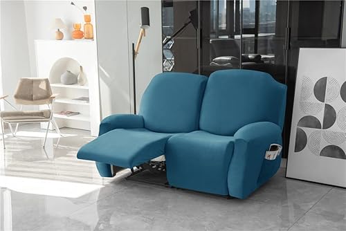 Vista 85 de Fundas de terciopelo elástico para sillas reclinables, fundas para sofá biplaza de 2 cojines, 6 piezas, fundas protectoras para muebles con bolsillo