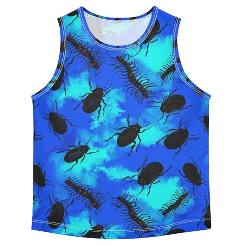 Blue Bugs Black Boys Tank Tops Toddler Sleeveless Tank Top Undershirts for Kids,3T