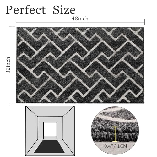 Biscpro Doormat,80x120cm Indoor Back&Front Door Mat,Non Slip Rubber Backing Absorbent Front Door Entrance Mat,Dirt Trapper Entryway Doormat,Low-Profile Machine Washable Floor Door Mat - Image 2