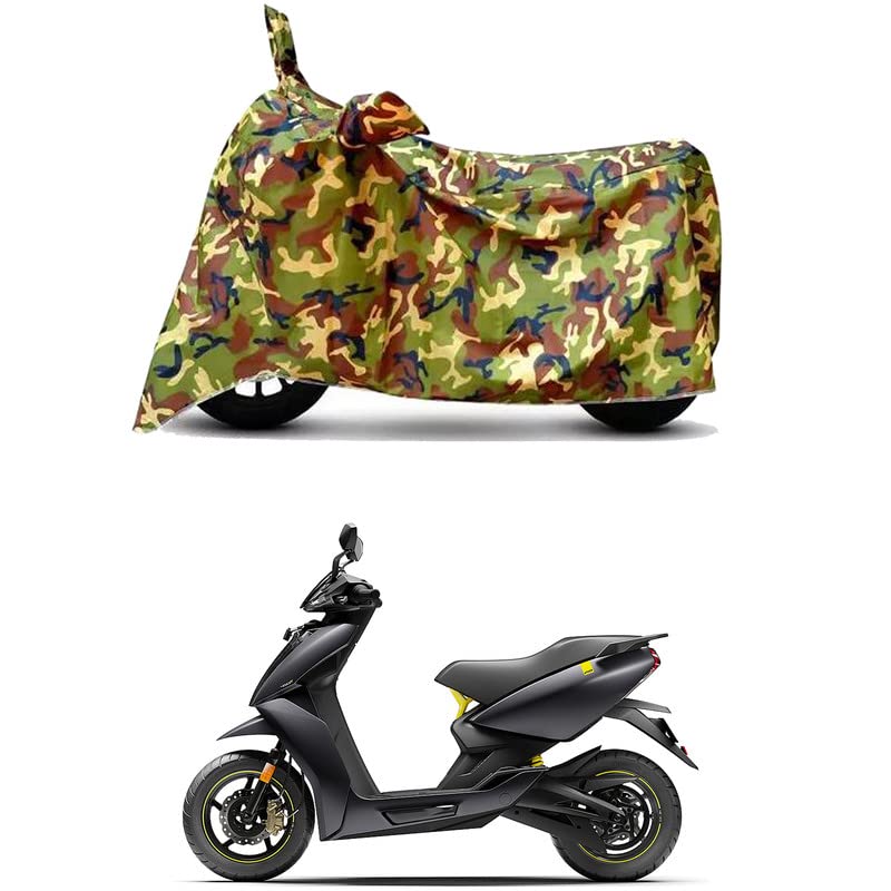 Image of Waterproof 100% PVC Coated Full Bike Scooty Two Wheeler Body Cover Compatible for Ather 450X /UV-Rays /Heat Protection /Birds Dropping /Scratchproof /Dust Proof /All Varients[6X6 Jungle Print]