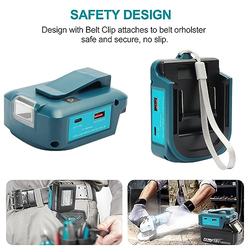 QUPERR - Adp05 Power Source Battery Adapter Arbeitslichtkonverter für Makita 14,4 V & 18 V Akku mit einem...