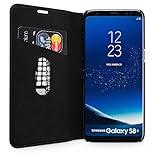 WIIUKA Echt Ledertasche TRAVEL Samsung Galaxy S8 Plus mit Kartenfach extra Dünn Tasche Schwarz Premium Design Leder Hülle - 2