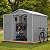 Devoko 6x8 FT Plastic Storage Shed with Floor, Outdoor Resin Garden Shed with Window, Waterproof Tool Storage Shed with Lockable Door for Backyard, Patio, Lawn, Light Gray