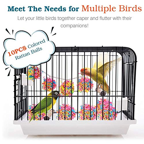 Runtodo Bird Chewing Toys,Bird Parrot Shredder Toy Foraging Hanging Cage Chew Toy Swing with Rings Parrot Foraging… - Afbeelding 5