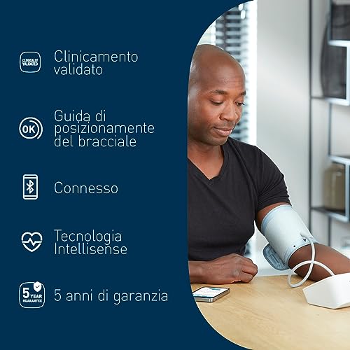 Misuratore di pressione arteriosa da braccio digitale OMRON X2 Smart – Misuratore di pressione arteriosa domiciliare Bluetooth compatibile con l’app per smartphone, clinicamente validato