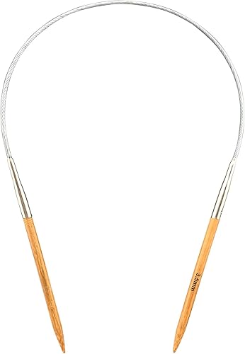 Mdoker Aguja de tejer circular de bambú tamaño 4 16 pulgadas agujas de tejer circulares para tejer a mano DIY y cualquier proyecto de hilo de tejido