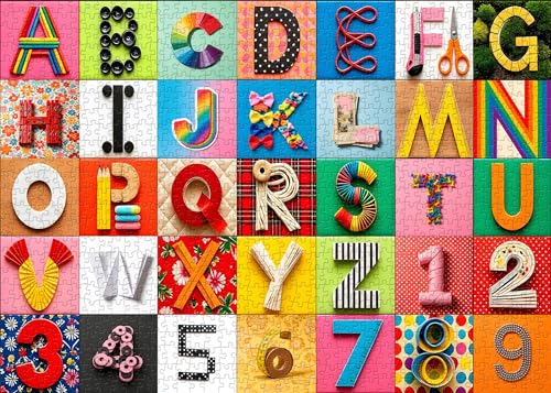PICKFORU Playful Characters Puzzles for Adults 1000 Piezas, Rompecabezas ABC Alfabeto Caprichoso, Tema Creativo de Arte Numérico como Decoración para el Hogar miniatura 2