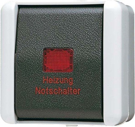 Interrupteur de chauffage Jung 806HW va-et-vient gris incassable WG800