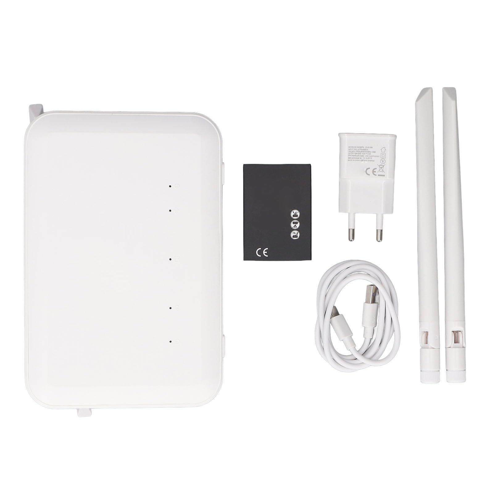 Router 4G 300Mbps con 4 Antenne, Slot per Scheda SIM Sbloccato, Porta LAN, 32 Utenti, per Casa, Ufficio, Esterno, Router CPE 4G 300Mbps (Spina europea)