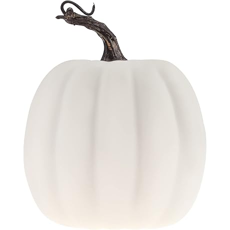 Gresorth Artificial Giant Pumpkin - Realistic Lifelike Jumbo White Foam Halloween Decorative Indoor Outdoor