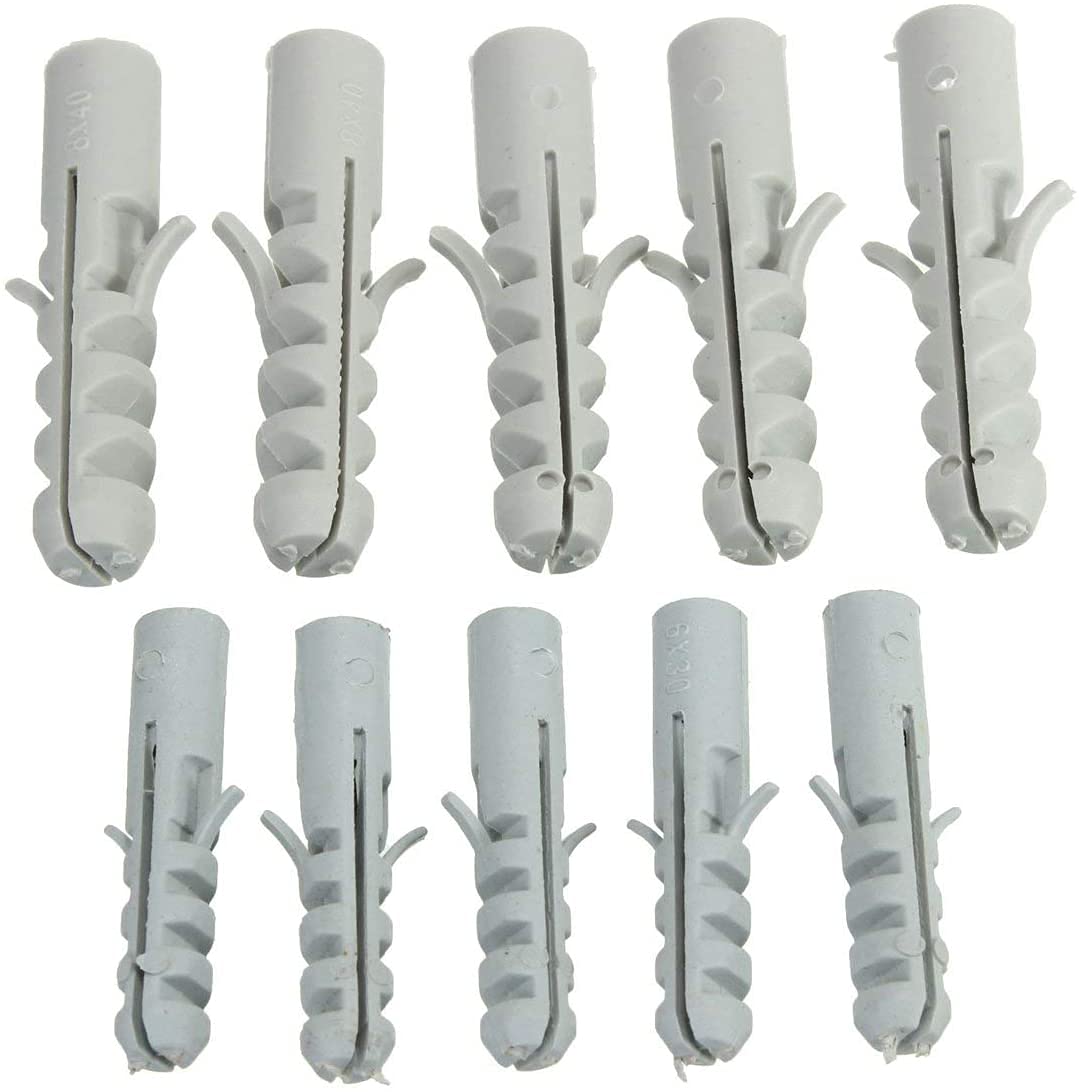 Titan Universal Plugs with Screw for Attaching Cabinets, Wall Shelves in Concrete, Masonry, Panel Building Materials and Much More Pack of 100 (8mm)