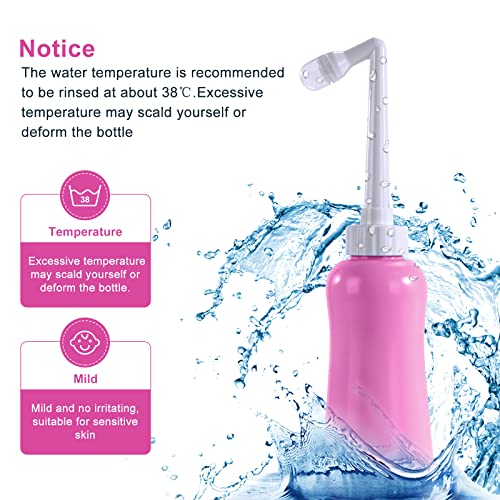 Image of Portable Bidet Travel Large Capacity 15.8oz Personal Toilet Handheld Pink