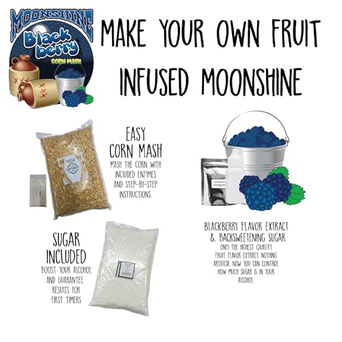 tapcraft - complete blackberry moonshine mash recipe kit - make your own blackberry moonshine at home - great gifts ideas
