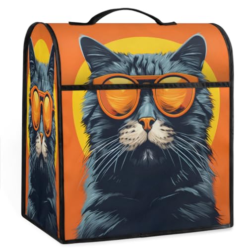 Coffee Maker Cover Cute Interesting Cat Kitchen Appliance Covers Small Appliance Covers Blender Cover Juicer Cover Dust Covers for Kitchen Appliances with Top Handle and Pockets,Washable,B225