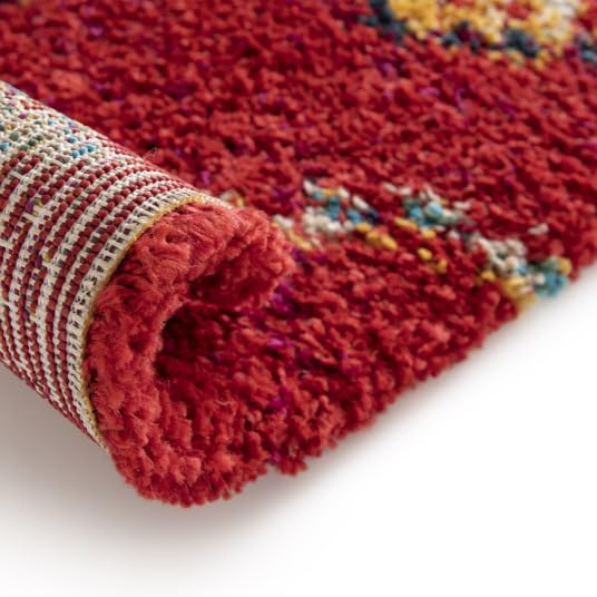 Decoweb Tapis Motif berbère - Azilal - Rouge - 160 x 230 cm