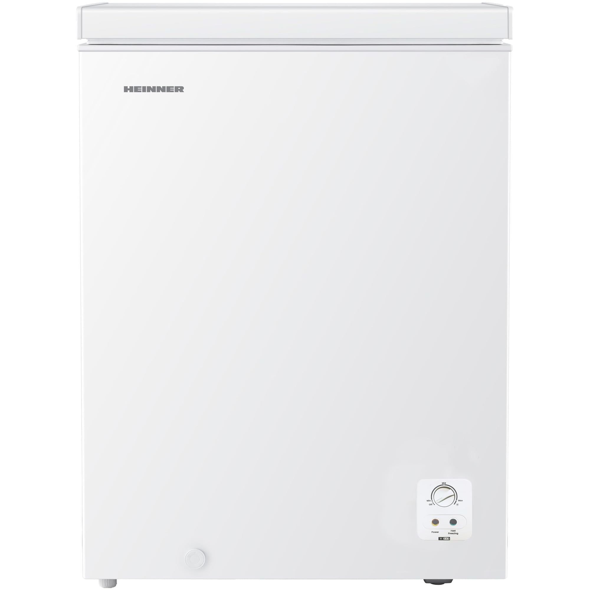 HCF-HS142E++ Gefriertruhe – 142 L Fassungsvermögen, energiesparend (Energieklasse E), leiser Betrieb, reversible Tür links/rechts für flexible Platzierung, Weiß, inkl. 5‑Jahres‑Garantie