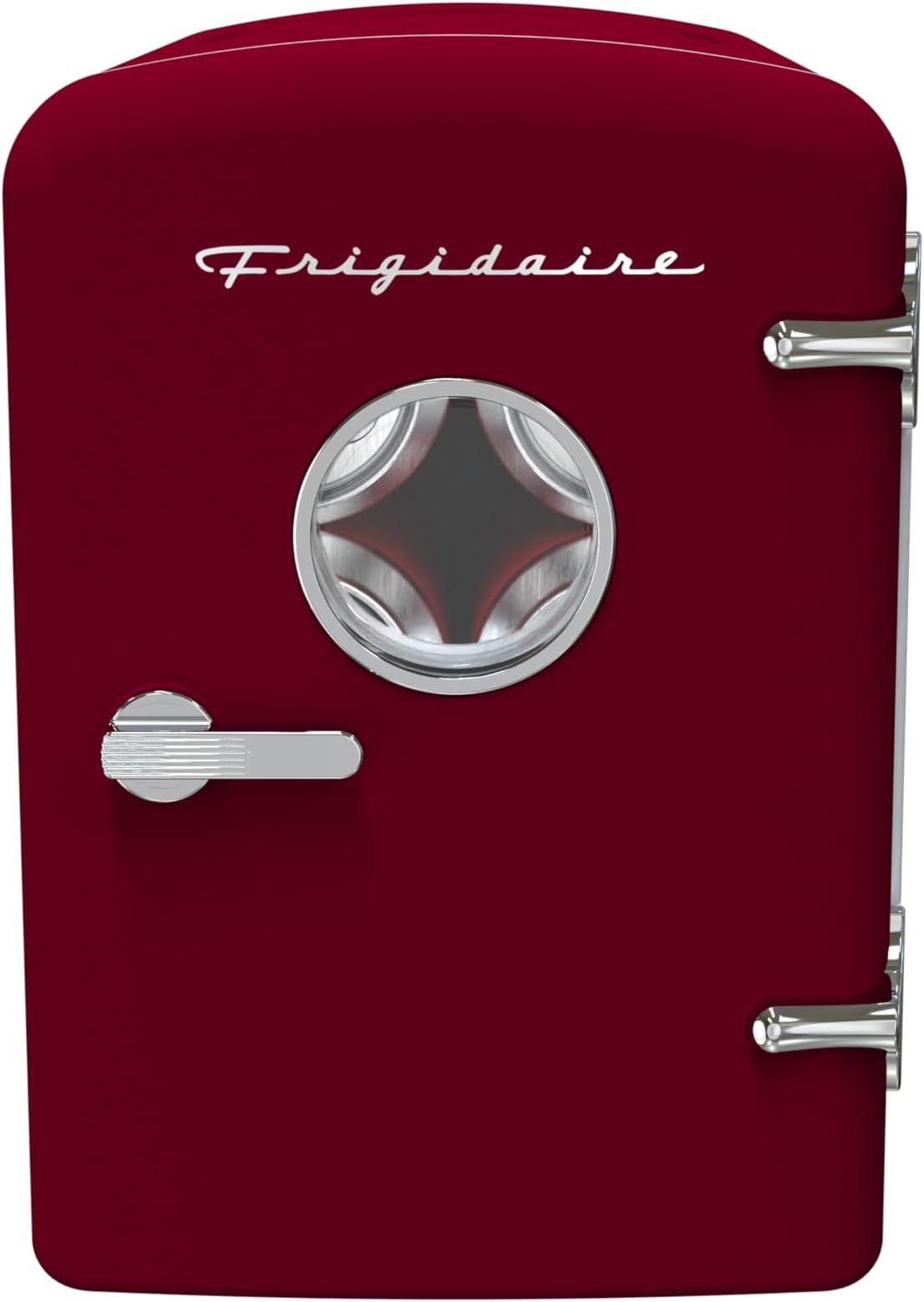 FrigidaireEFMIS175 Retro 9-Can Mini Personal Fridge Portable Cooler for Car, Office, Bedroom, Dorm Room, or Cabin, 11.8" D x 7.1" W x 10.1" H, Red