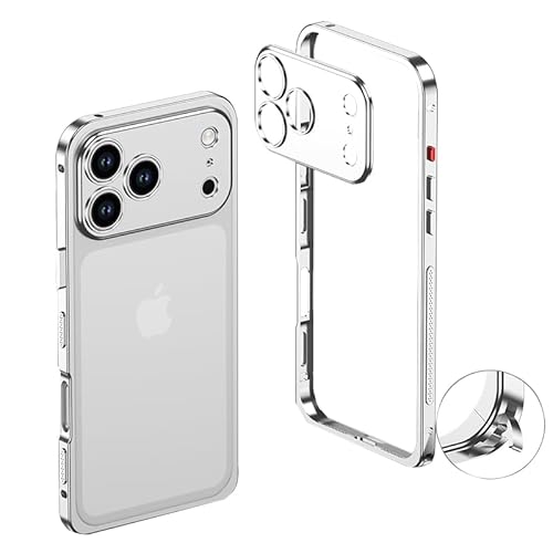 MQman iPhone17Pro p ʃP[X A~op[ ӂ t[ ^YیJo[ ^ Xgbv MfUC ^ Vv (Vo[, iPhone17Prop)