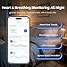 ALAZUR Smart Sleep Monitor with Contact Free Real Time Heart Rate and Breathing Tracking, Apnea Detection, Deep Sleep Analysis, App Reports and Alerts for Home Use