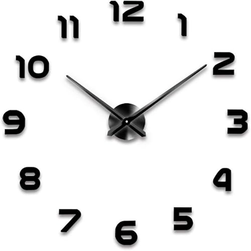SkyTalent - Reloj de pared 3D sin marco, superficie de espejo, reloj decorativo grande, mudo, pegatinas de pared para sala de estar, dormitorio, SkyTalent - Reloj de pared 3D sin marco, superficie de espejo, reloj decorativo grande, mudo, pegatinas de pared para sala de estar, dormitorio,