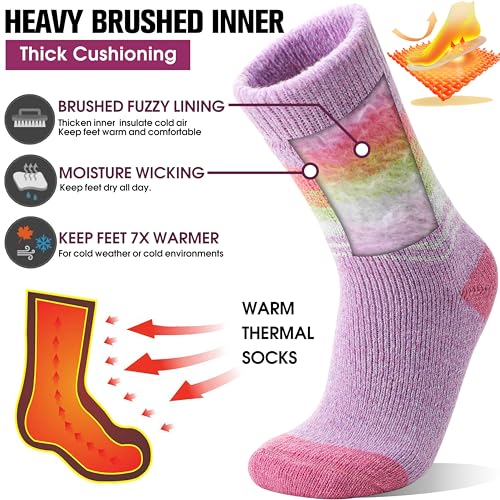 Image of 3 Pairs Thermal Warm Socks for Men & Women Thick Winter Extra Warm Insulated Boot Ski Socks for Cold Weather