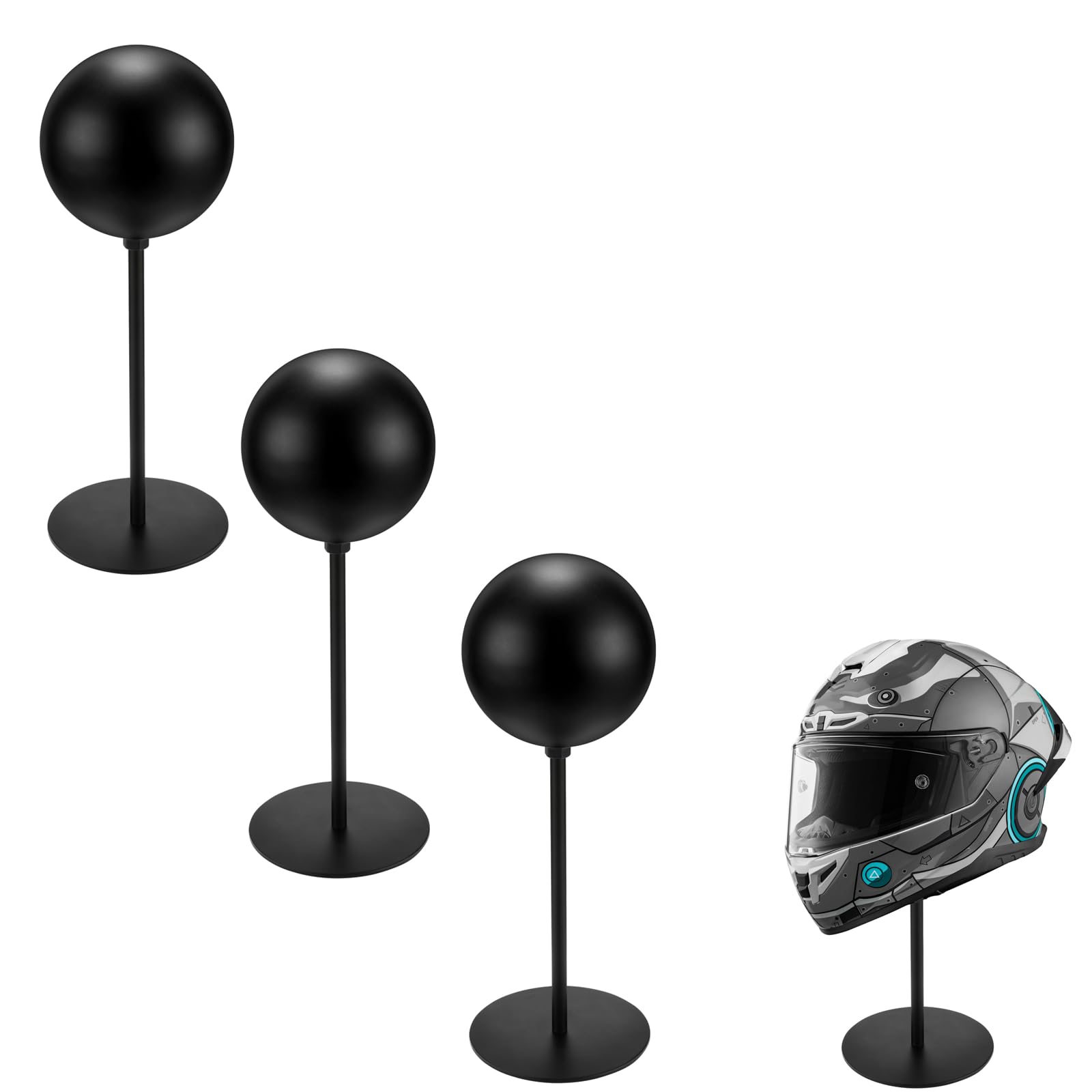 motofans® Helmet Stand Metal, Rotation Metal Stand Desktop Hanger Rack Helmet Stand Display for Motocycle Helmet, Caps,Hat, and Rugby Helmet(3pack)